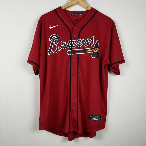 Nike Atlanta Braves Jersey Red Blank Size Small T770-AWDB 2024 New Dri-Fit - Picture 2 of 9
